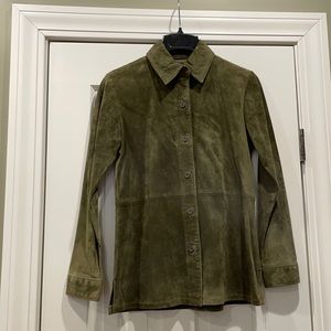 Olive Green Suede Shirt
